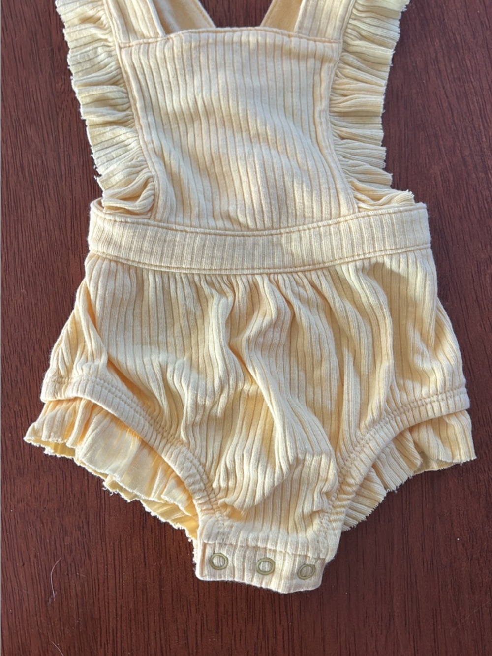 Cat & Jack Yellow Ribbed Ruffle One-Piece Romper